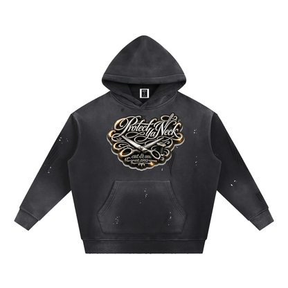 PYN™ x BKRP™ "Cut & Sew" Standout Vintage Washed Frayed Fleece Hoodie