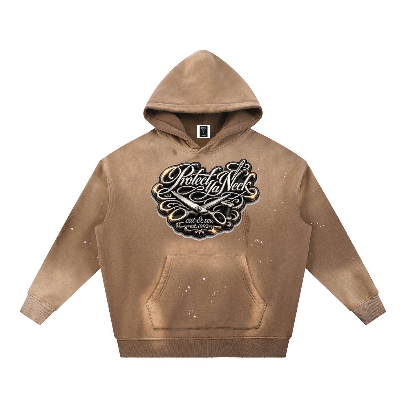 PYN™ x BKRP™ "Cut & Sew" Standout Vintage Washed Frayed Fleece Hoodie