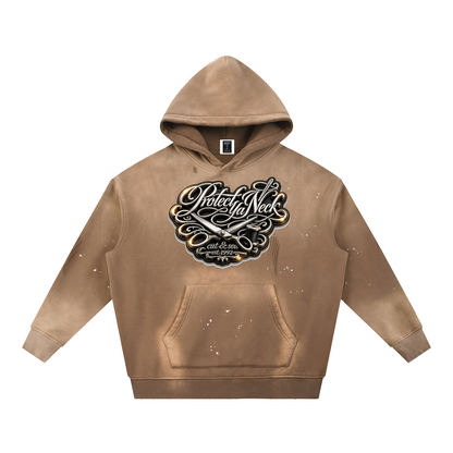 PYN™ x BKRP™ "Cut & Sew" Standout Vintage Washed Frayed Fleece Hoodie