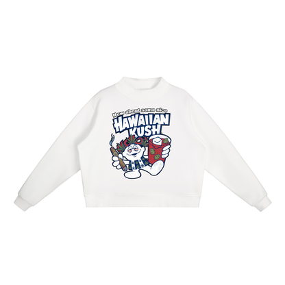 Sparksky & Dutch™ "Hawaiian Punch" Essential Fleece Mock-Neck Crew Sweatshirt