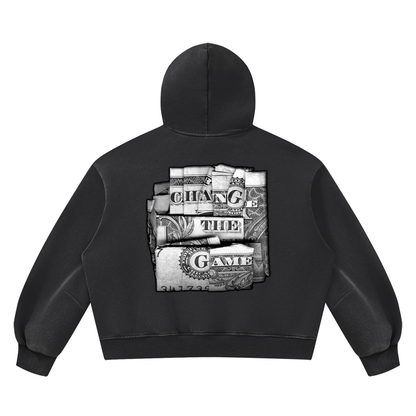 "Double Entendre" Vintage Wash Boxy Fleece Hoodie