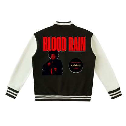 "Blood Rain" Two-Tone Fleeced Varsity Jacket