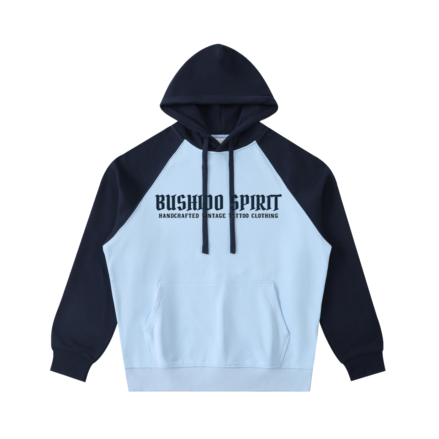 "Bushido" Color-Block Raglan Sleeve Hoodie