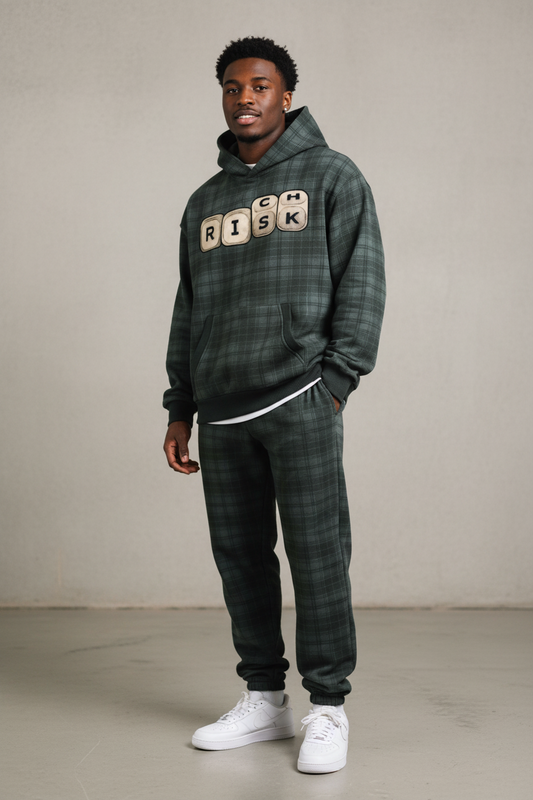 "Double Entendre"  Money Plaid Color Block Sweatsuit