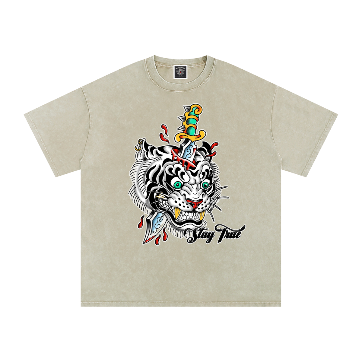 Brooklyn Zoo™ "Ed Hard-ly" Snow Washed Oversized Cotton T-Shirt
