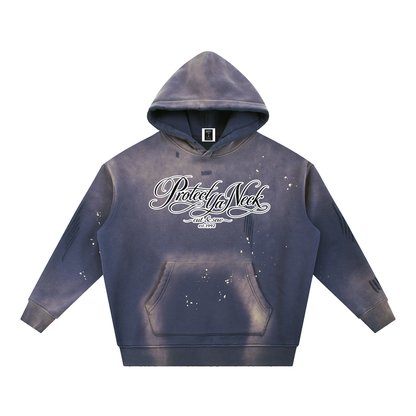 PYN™ x BKRP™ "Cut & Sew" Vintage Washed Frayed Fleece Hoodie
