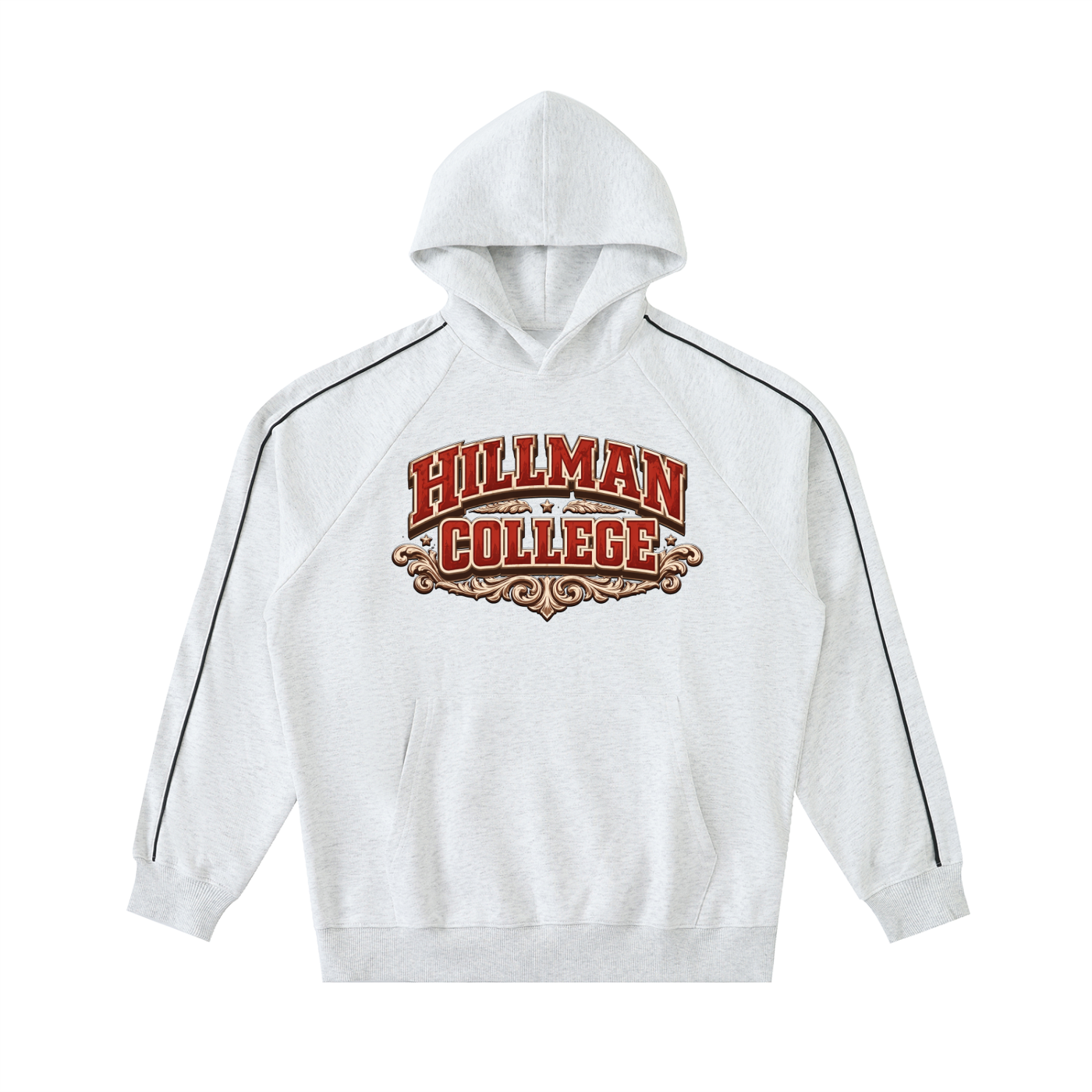 “Hillman” Contrast Piping Raglan Hoodie