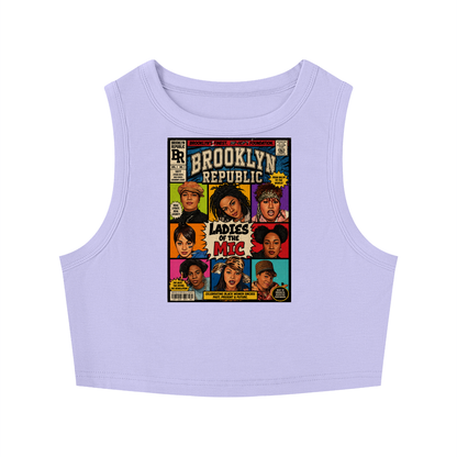 "Ladies First Comic Vol.1" Women's Tight Crewneck Crop Tank Top