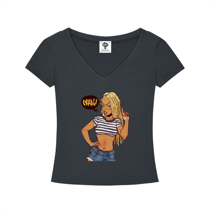 "I Love Yo Mama" Tencel Slim Fit V-Neck T-Shirt