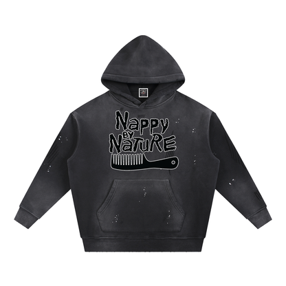 "Nappily Ever After" Vintage Washed Frayed Fleece Hoodie