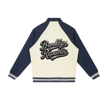 "All-Star" Contrast Raglan Sleeve Baseball Jacket