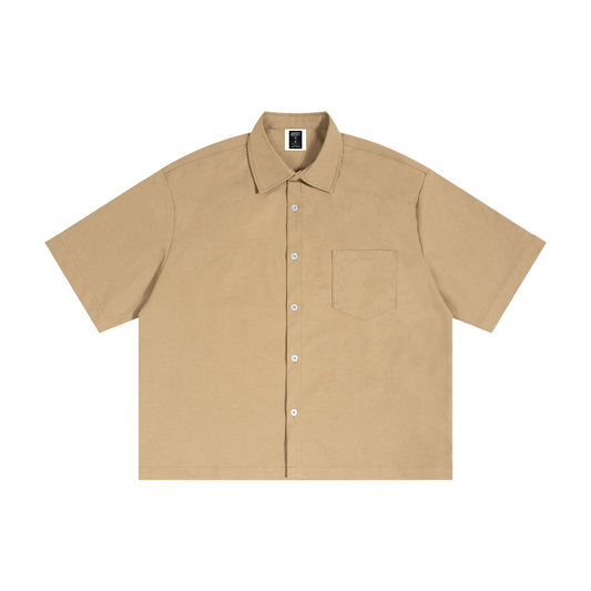 "Brooklyn Republic Essentials" Boxy Heavyweight Short Sleeve Button-Up