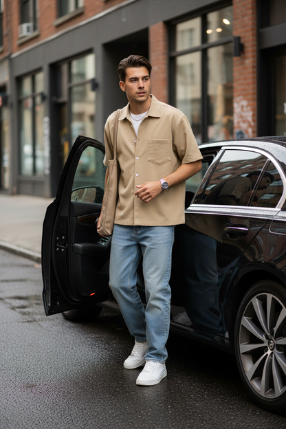 Brooklyn Republic essentials™ Boxy Heavyweight Short Sleeve Button-Up