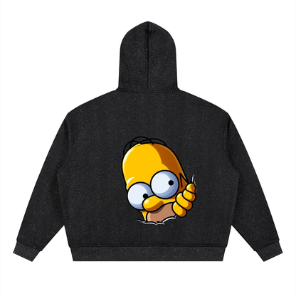 Homer Simpson™ "Peekaboo" Sparkles Full Zip Boxy Hoodie