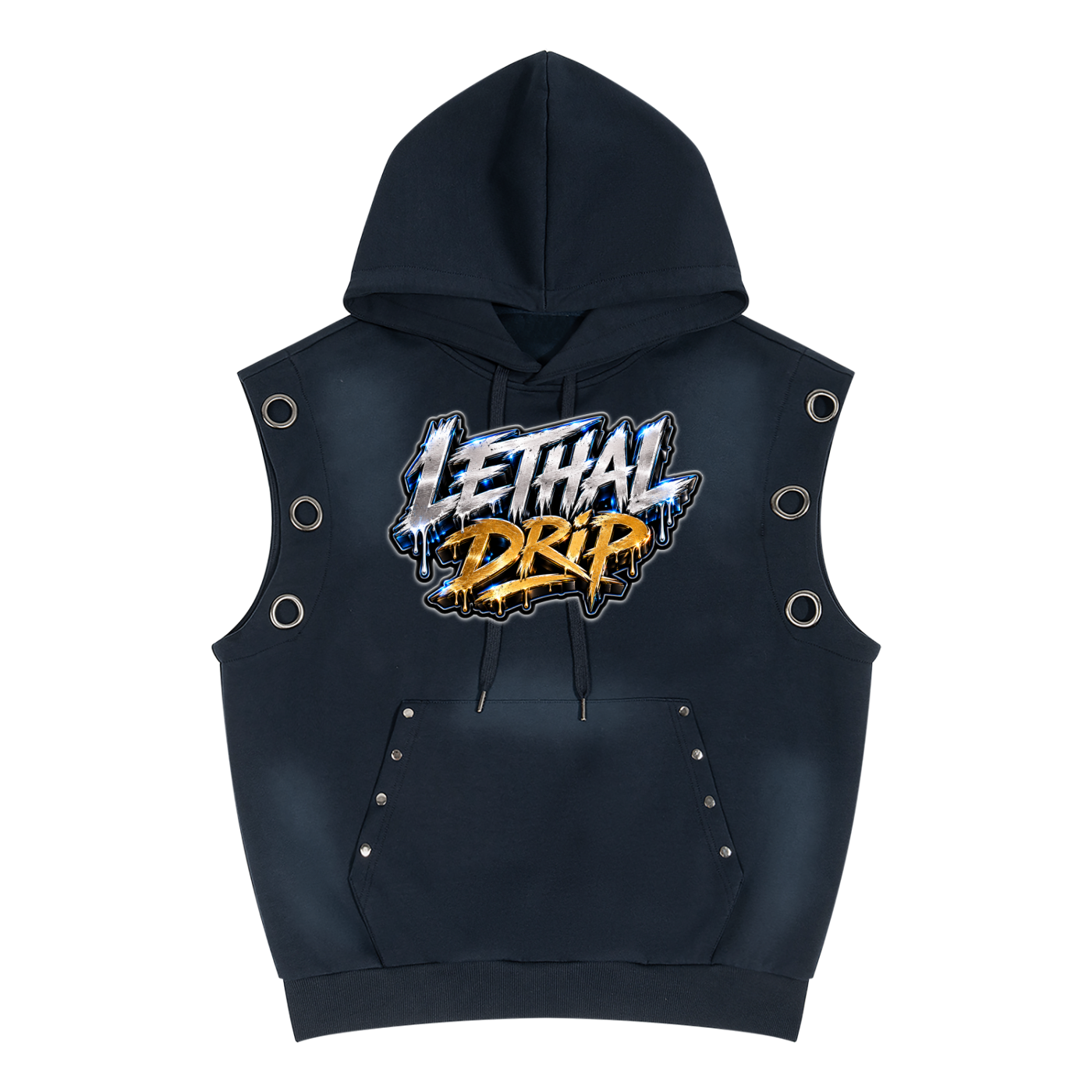 "Lethal Drip" Unisex Vintage Wash Sun Fade Sleeveless Hoodie
