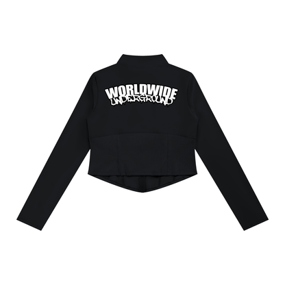 "Worldwide Underground" Slim Fit Full-Zip Yoga Jacket