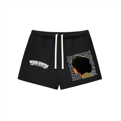"Worldwide Underground" Fleece Drawstring Sweatshorts