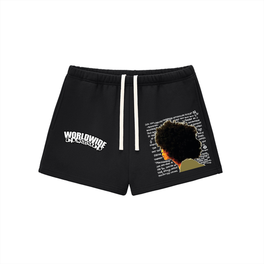"Worldwide Underground" Fleece Drawstring Sweatshorts