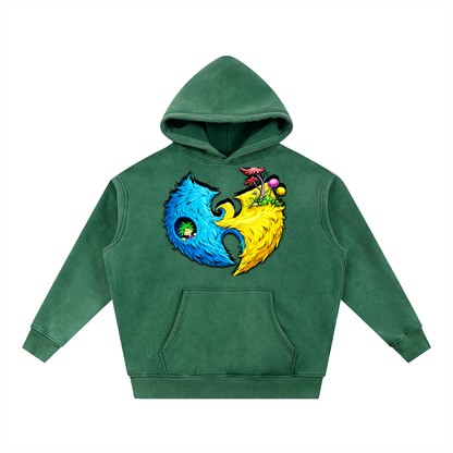PYN™ "Wally Champ" Snow Wash Fleece Oversize Hoodie