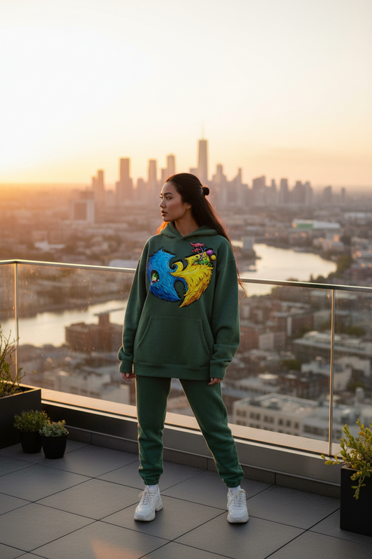 PYN™ "Wally Champ" Snow Wash Fleece Oversize Hoodie