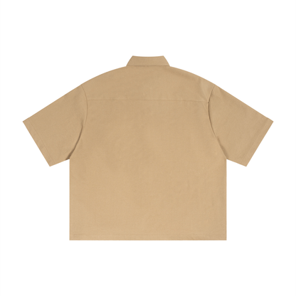 "Brooklyn Republic Essentials" Boxy Heavyweight Short Sleeve Button-Up