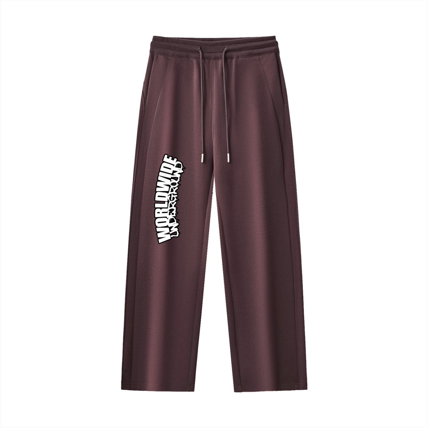 "Worldwide Underground" Drawstring Straight-Leg Sweatpants