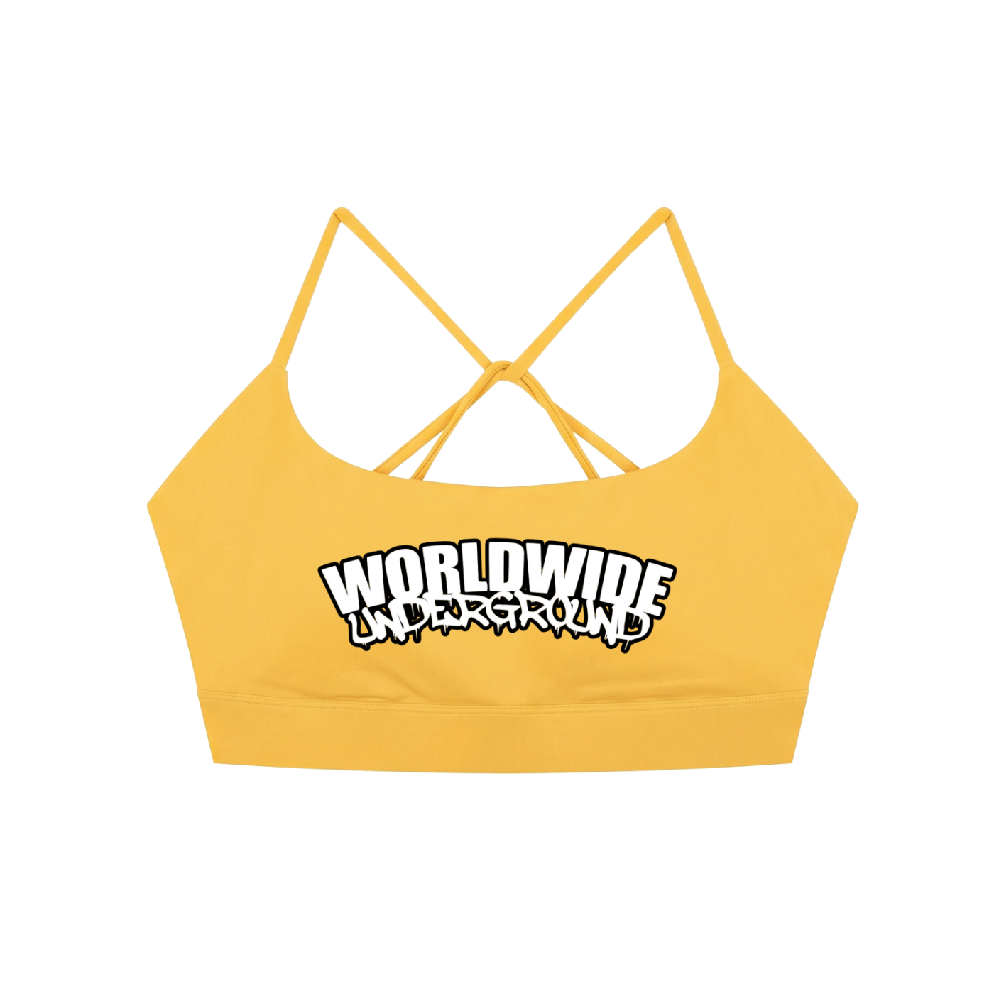 "Worldwide Underground" Criss Cross Yoga Sports Bra