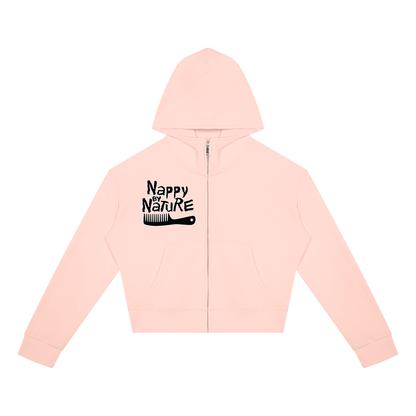 "Nappily Ever After" Women's Crop Full Zip Hoodie