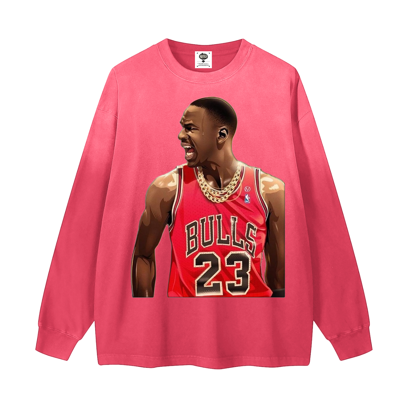 "Straight Gangster" Gradient Washed Long Sleeve T-Shirt