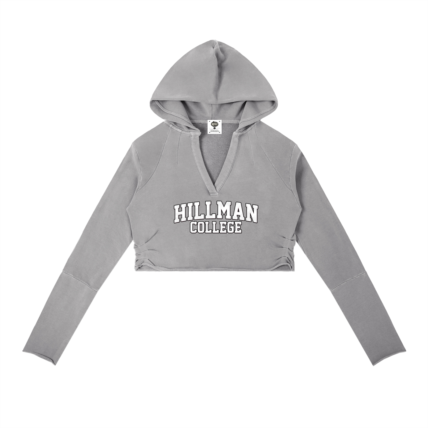 "Hillman College" Vintage Washed Raw Edge Hoodie