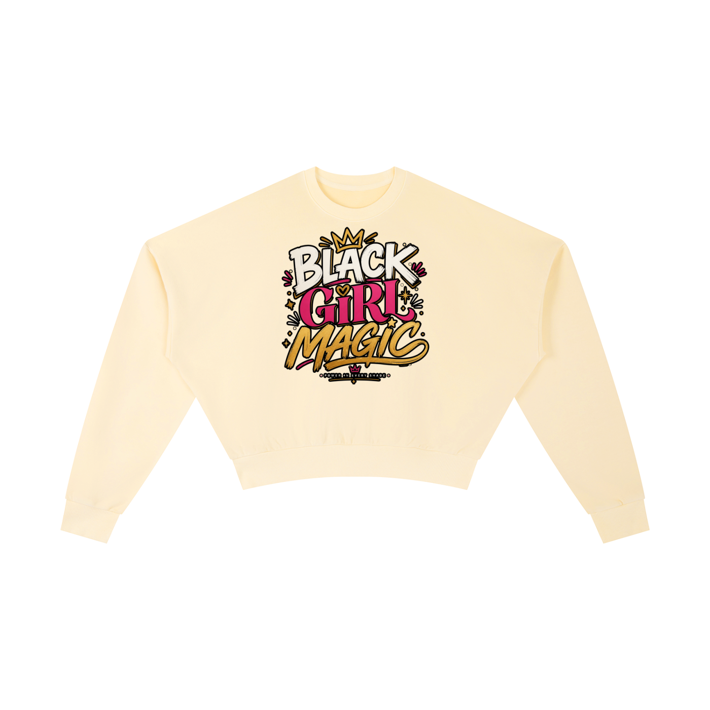 "Black Girl Magic" Vintage Washed Cropped Sweatshirt