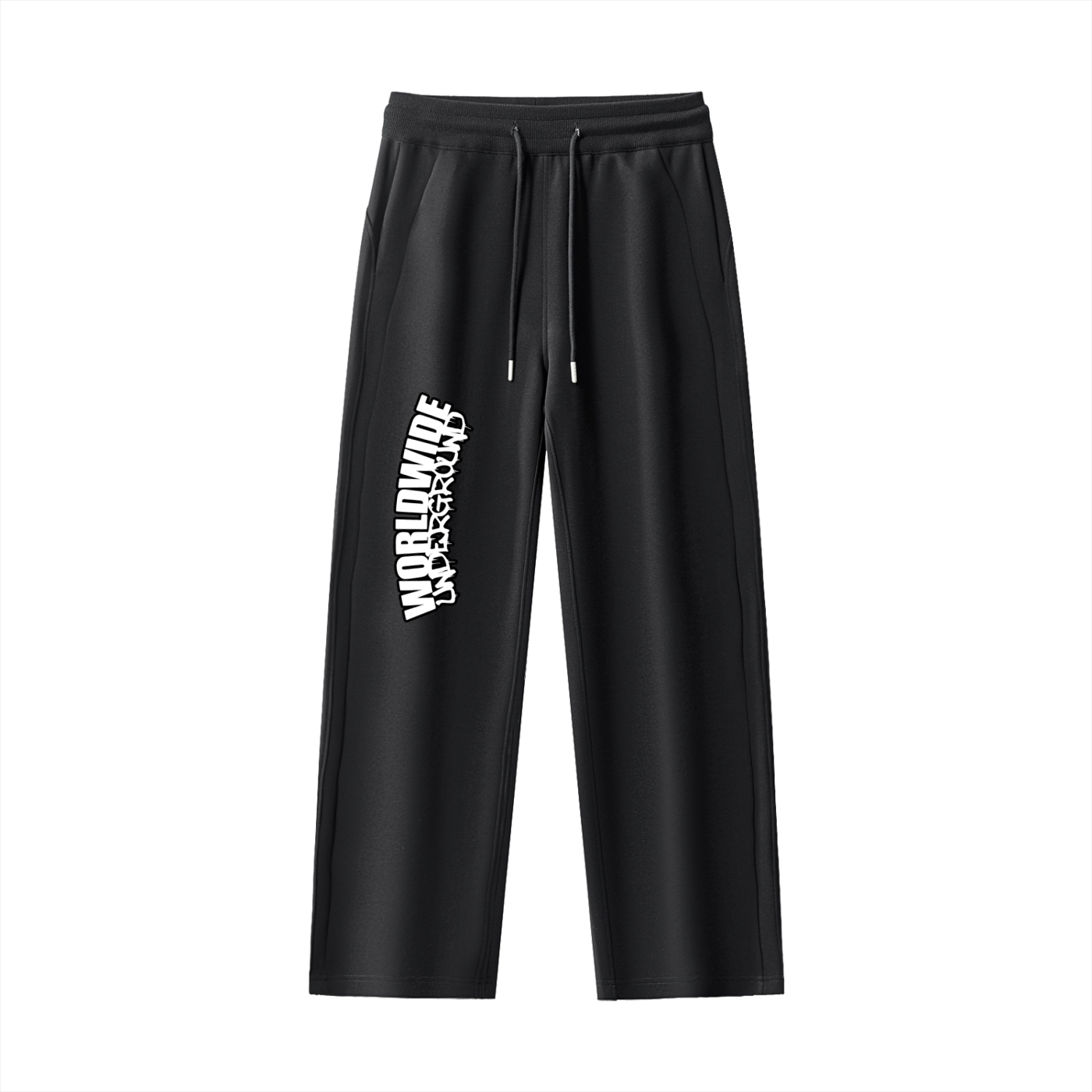 "Worldwide Underground" Drawstring Straight-Leg Sweatpants