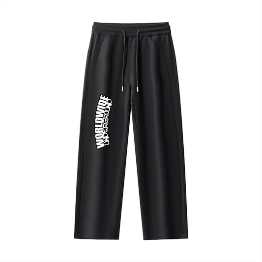 "Worldwide Underground" Drawstring Straight-Leg Sweatpants