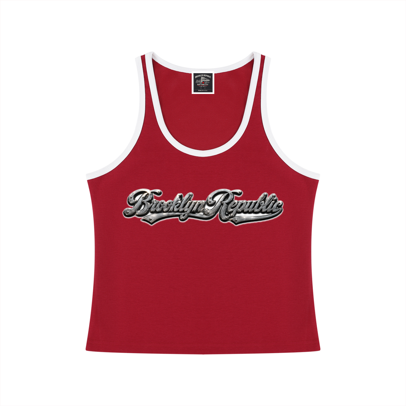 "Brooklyn Strong" Women's Color Block Cropped Tank Top
