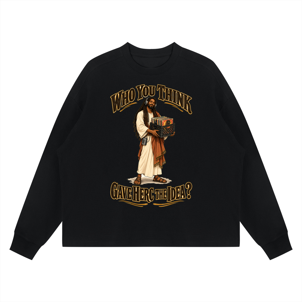 "YahWord" Waffle Boxy Long Sleeve T-Shirt