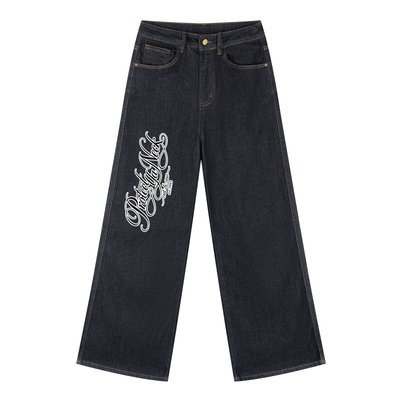 PYN™ x BKRP™ "Cut & Sew" Women's Straight-Leg Denim Jeans