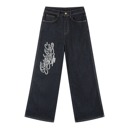 PYN™ x BKRP™ "Cut & Sew" Women's Straight-Leg Denim Jeans