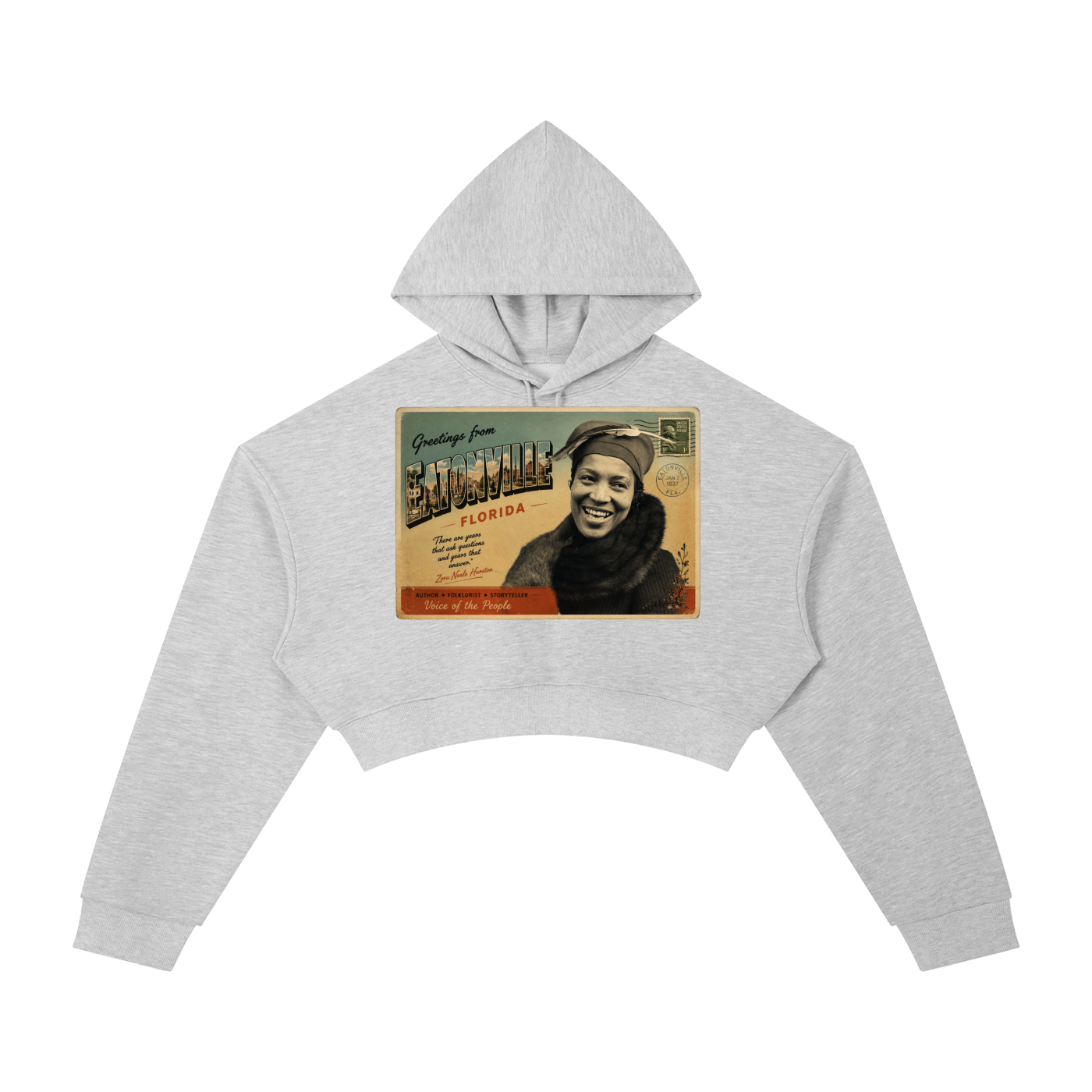 "Zora Neale Hurston" Cropped Hoodie