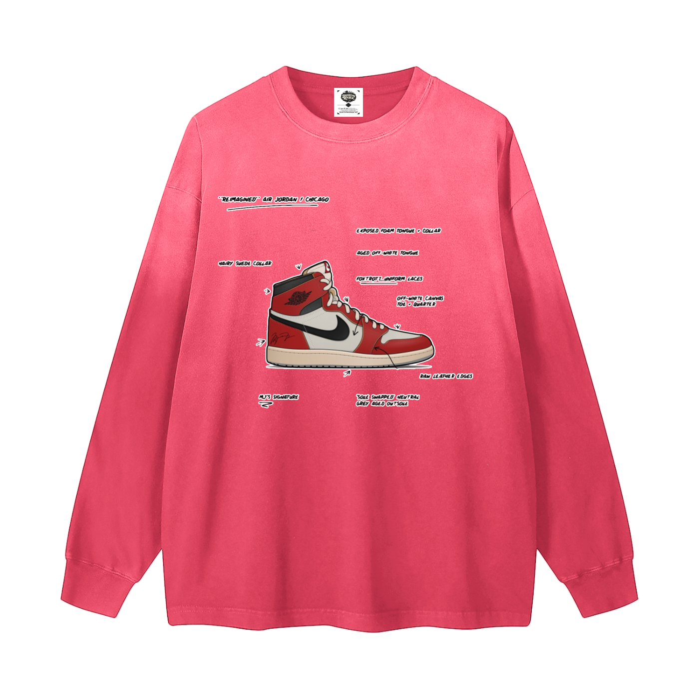 "AJ 1 Tek Pak" Gradient Washed Long Sleeve T-Shirt