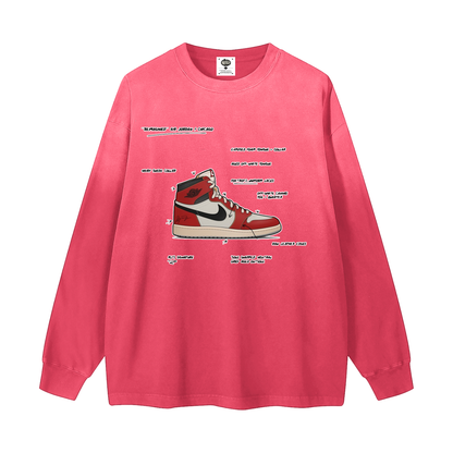 "AJ 1 Tek Pak" Gradient Washed Long Sleeve T-Shirt