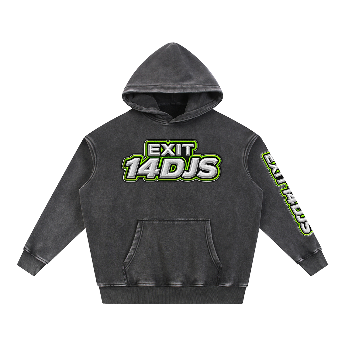 KDA™ "Exit 14" Snow Wash Fleece Oversize Hoodie