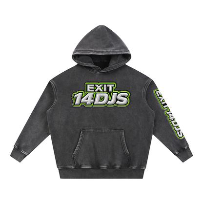 KDA™ "Exit 14" Snow Wash Fleece Oversize Hoodie
