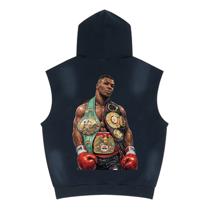 "MICHAEL" Vintage Wash Sun Fade Sleeveless Hoodie