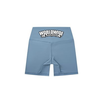 “Worldwide Underground” High-Waisted Biker Shorts