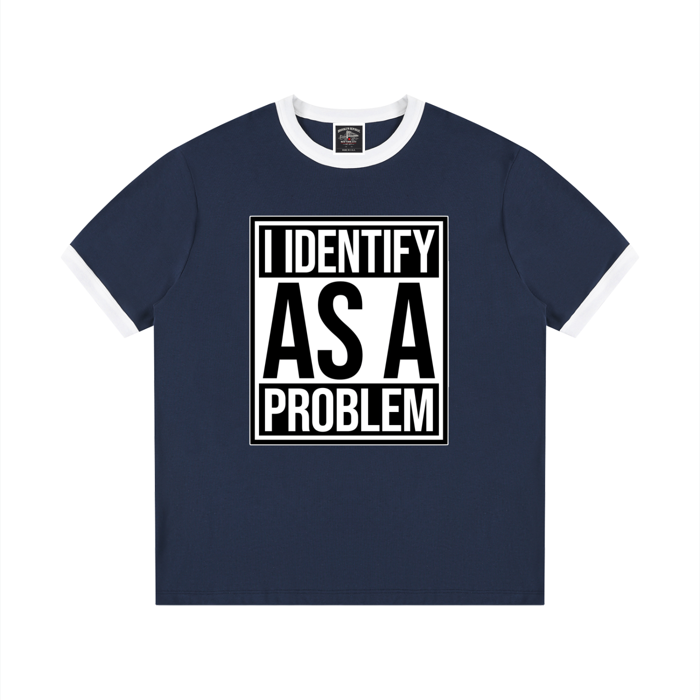 "FAFO" Contrast Edge Ribbed Crewneck T-Shirt