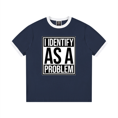 "FAFO" Contrast Edge Ribbed Crewneck T-Shirt