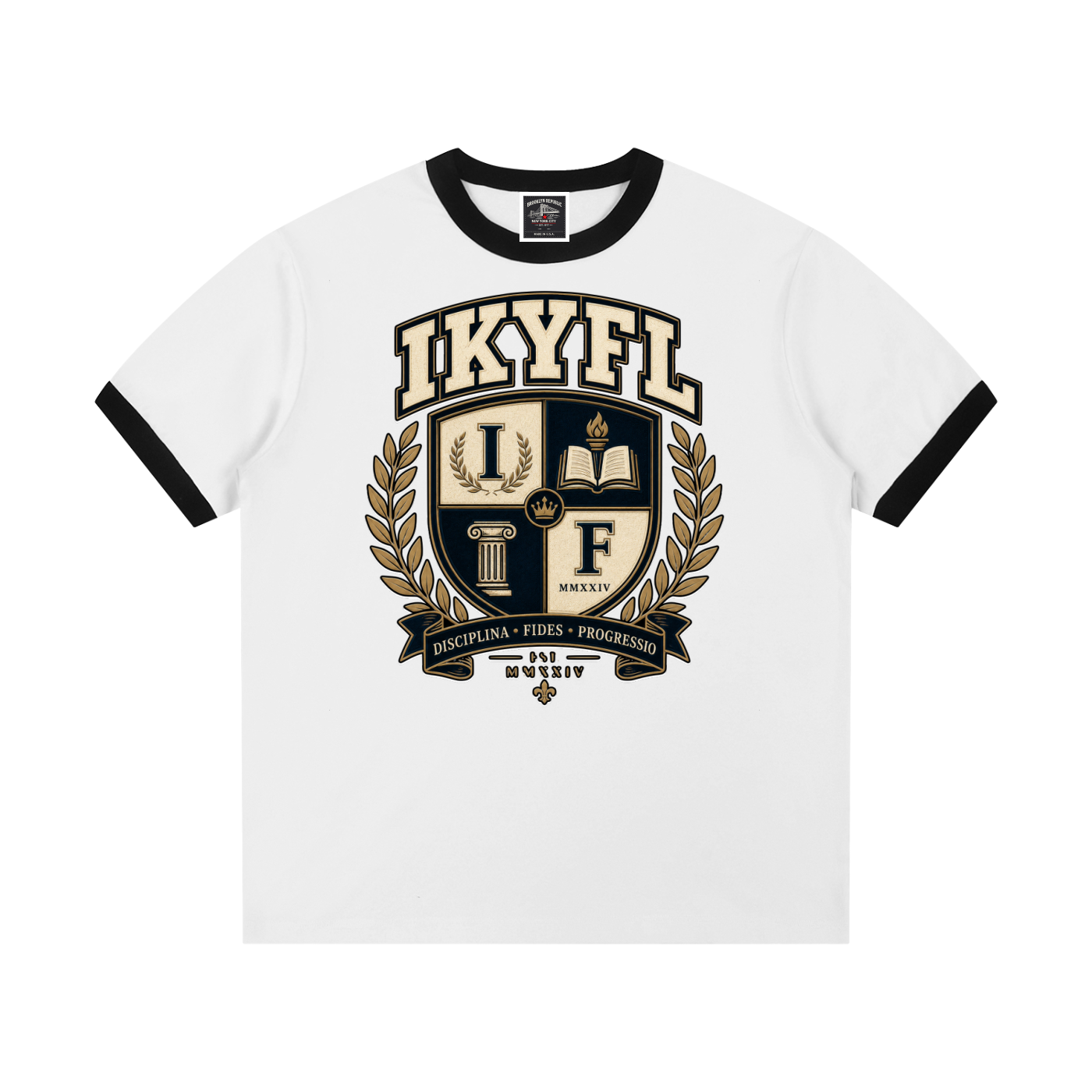 "IKYFL" Contrast Edge Crewneck T-Shirt