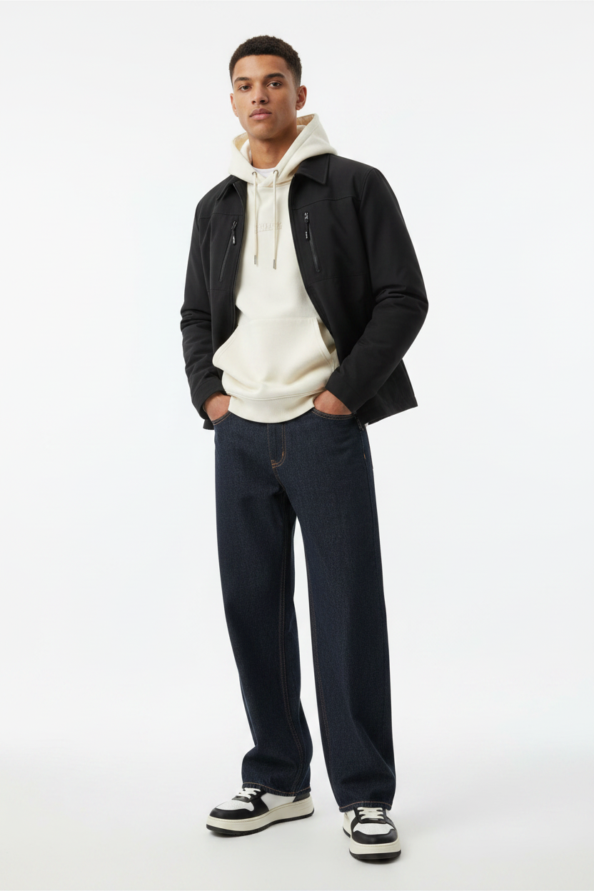 PYN™ "Cut & Sew" Heavyweight Straight Leg Denim Jeans