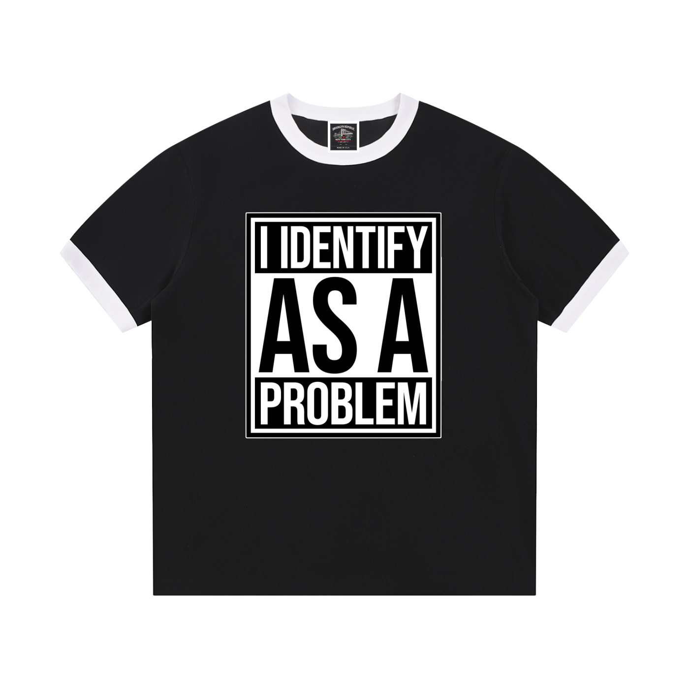 "FAFO" Contrast Edge Ribbed Crewneck T-Shirt