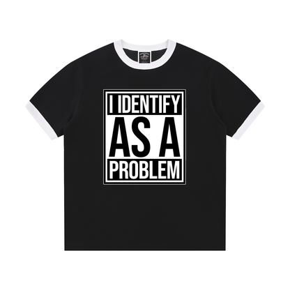"FAFO" Contrast Edge Ribbed Crewneck T-Shirt